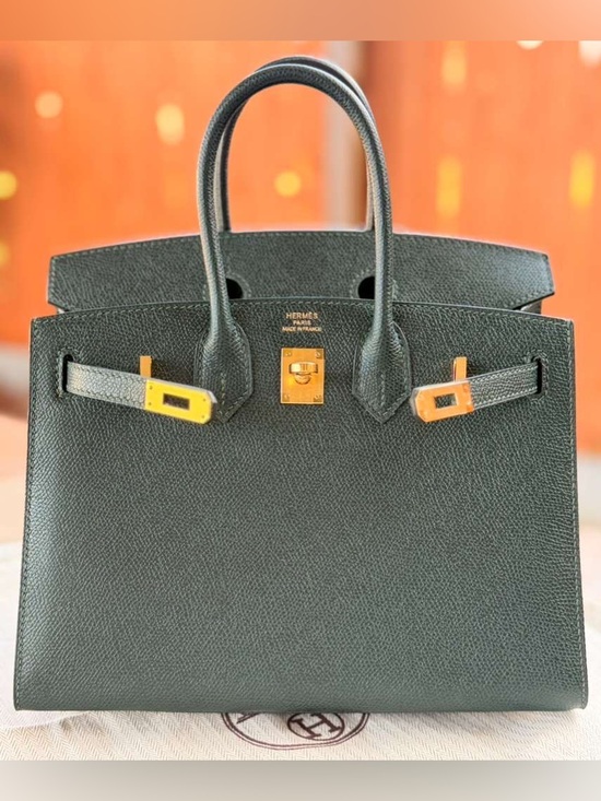 Handbags - H BIRKIN 25 HAAS EPSOM SELLIER MALACHITE GREEN GHW HANDMADE STRUCTURED RETIRED